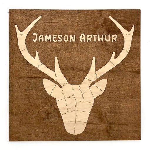 Baby boy deer baby shower puzzle guest book