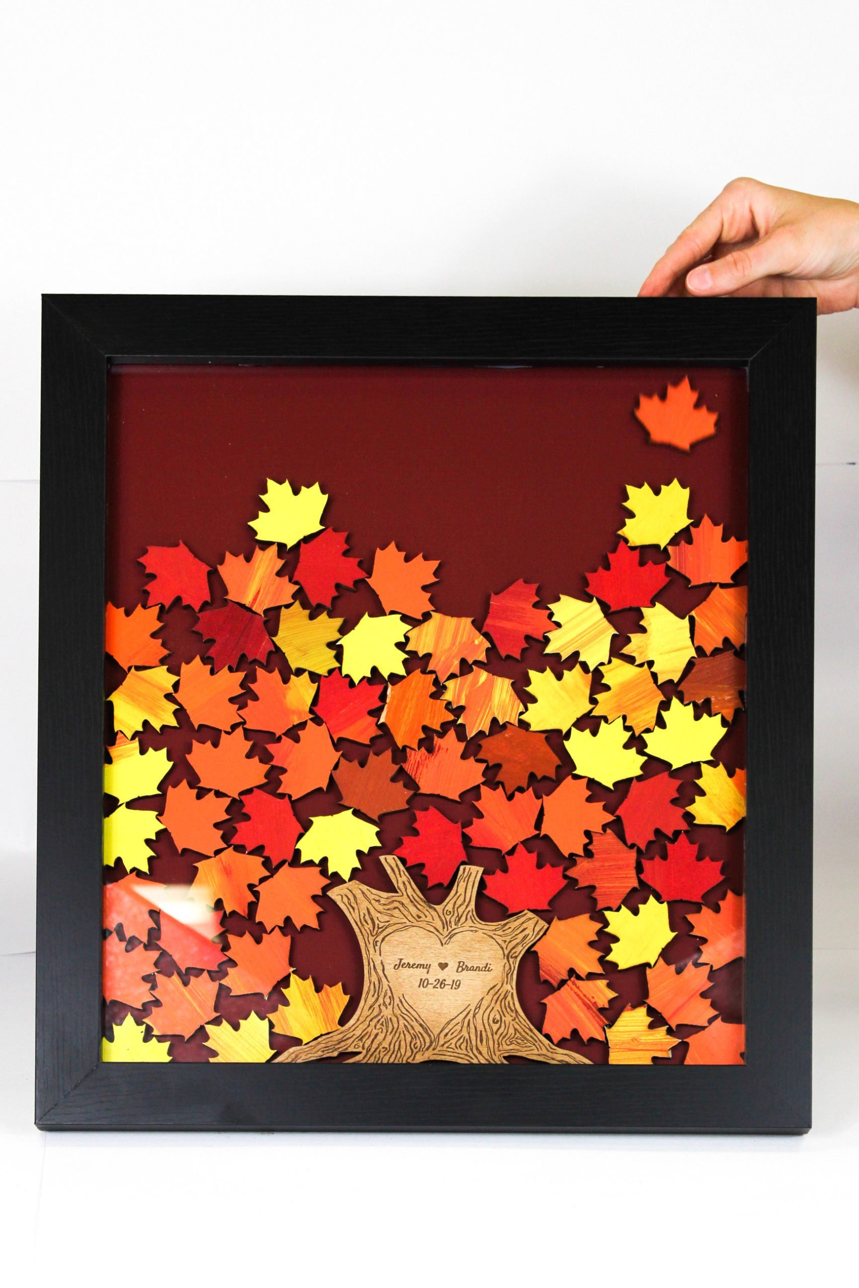 fall leaf drop box guest book