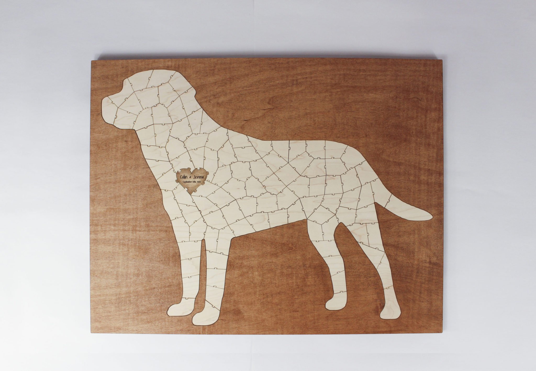 Personalized Wooden Dog Puzzle Guest Book Custom Dog Breed Puzzle