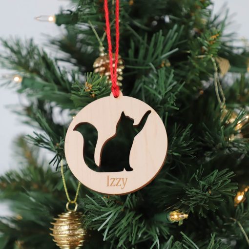 Personalized Wooden Cat Ornament