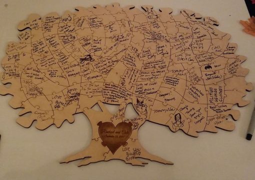 signed tree puzzle guest book