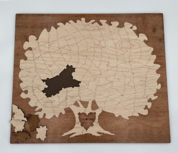 Bordered Tree Puzzle Wedding Guest Book